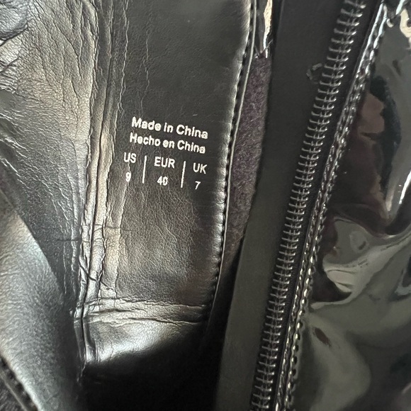 Aldo black patent ankle boot bootie block heel - Picture 4 of 4